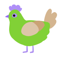A grass and beige chicken