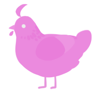 A leaf chicken with a neck-speckle pattern