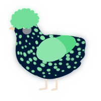 A tumblr and spring chicken with a speckle pattern