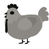 Vintage TV Set, a ash chicken with a head pattern