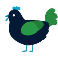 A tumblr and viridian chicken