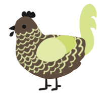A bark and lemon chicken with a lace pattern