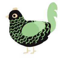 Glowstick, a cream and fuchsia chicken with a lace pattern