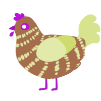 A brown and lemon chicken with a bar pattern