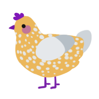A honey and mist chicken with a speckle pattern