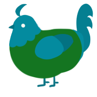 A leaf and sea chicken with a head pattern