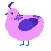 A lavender and indigo chicken with a neck-speckle pattern