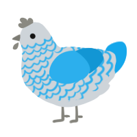A mist and sky chicken with a lace pattern
