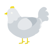 A mist chicken with a head pattern
