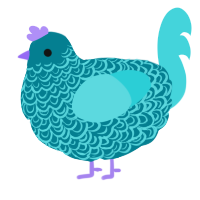 A sea and aqua chicken with a double-lace pattern