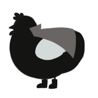A black and silver chicken
