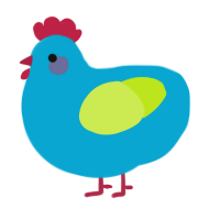 A cerulean and lime chicken