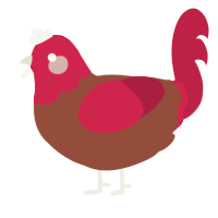 A russet and crimson chicken with a head pattern