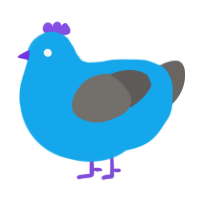 A sky and grey chicken