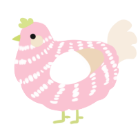 Strawberry Cake Roll, a rose and cream chicken with a bar pattern