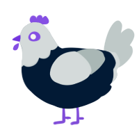 A tumblr and silver chicken with a head pattern