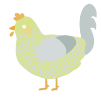 A lemon and silver chicken with a double-lace pattern
