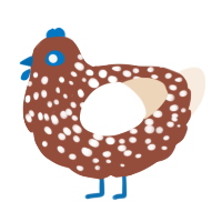 A russet and cream chicken with a speckle pattern