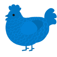A sapphire chicken with a lace pattern