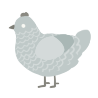 A silver chicken with a lace pattern