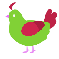 A grass and crimson chicken