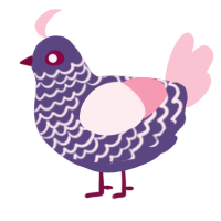 A overcast and rose chicken with a lace pattern