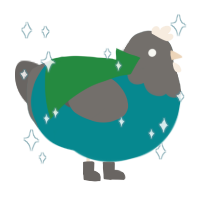 A teal and grey chicken with a head pattern
