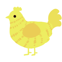 A black and sable chicken with a bar pattern