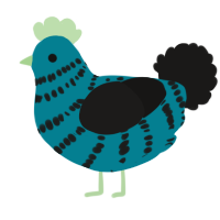 A sea and sable chicken with a bar pattern