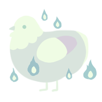 A lilac and lavender chicken with a head pattern