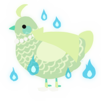 A gluppy and apple chicken with a lace pattern