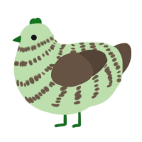 A gluppy and bark chicken with a bar pattern