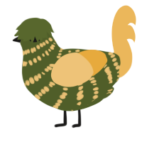 A olive and honey chicken with a bar pattern
