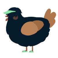 A tumblr and brown chicken
