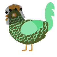A olive and spring chicken with a lace pattern