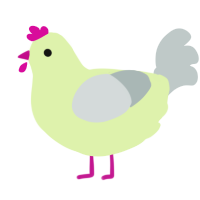 A apple and silver chicken