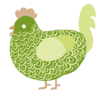 A chartreuse and lemon chicken with a double-lace pattern