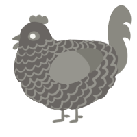 A grey and ash chicken with a lace pattern