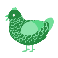A viridian and spring chicken with a lace pattern