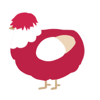 A crimson and cream chicken with a head pattern