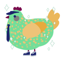 A spring and honey chicken with a speckle pattern