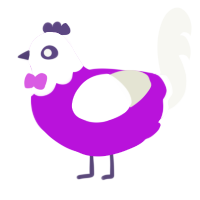 entity, a amethyst and white chicken with a head pattern