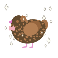 A bark and brown chicken with a speckle pattern