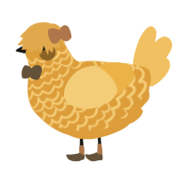 A orange and honey chicken with a lace pattern
