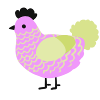 A lavender and lemon chicken with a lace pattern
