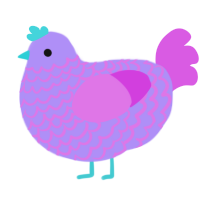 A lilac and orchid chicken with a lace pattern