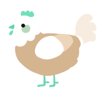 A beige and cream chicken with a head pattern
