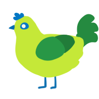 A lime and viridian chicken