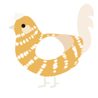 A honey and cream chicken with a bar pattern