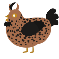 Black Mold, a brown and sable chicken with a speckle pattern